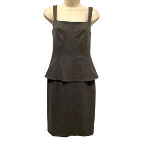 NWT Banana Republic Grey Peplum Luxury Italian Flannel Dress US 0 msrp $138